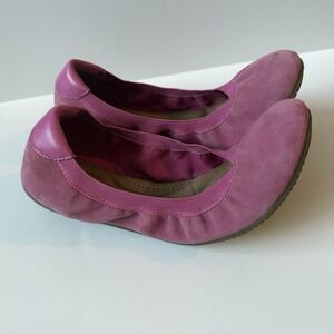 Lands End Women's Pink Suede Dory Ballet Flats with Comfort Insole Size 8